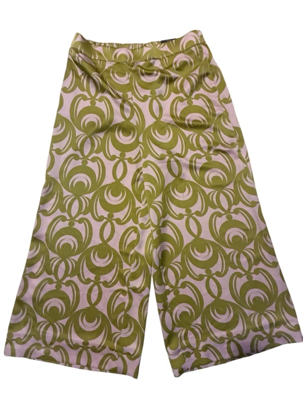 Worthington Olive & Light Pink Graphic Wide-Leg  Pants
